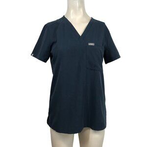 FIGS - WOMEN'S XS - BLUEISH SHORT SLEEVE V NECK TECHNICAL COLLECTION SCRUB TOP
